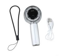 Ventilateur turbo portatif avec éclairage coloré et 100 vitesses, parfait pour une utilisation en extérieur et un confort personnel (gris)