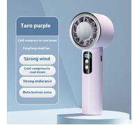 Ventilateur turbo portatif d'été à compression de glace, 3 vitesses de vent réglables, mini ventilateur personnel à piles - VIOLET