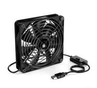 Ventilateur USB 5 V 3 vitesses réglables pour PC Routeur AV Cabinet Refroidissement 40/80/120 mm Moteur souffleur avec 7 lames, 2900 tr/min, 1,5 W (120 mm)