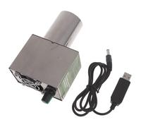 Ventilateur USB 5 V pour barbecue à vitesse réglable - Ventilateur de barbecue pour démarrage au charbon de bois - Acier inoxydable - Avec conduit d'air - Poêle à charbon de bois - Souffleur d'air USB