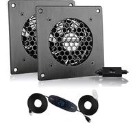 Ventilateur Usb 80 Mm,Affichage Numérique De La Température,Système De Ventilation Silencieux,Ventilateur 5 V,Kit 2 En 1,Avec Cadre En Aluminium Noir,Pour Armoire Av Home Cinéma,Tente