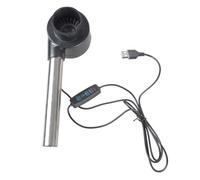 Ventilateur USB à 5 vitesses réglables avec canal de 14 cm pour allumage de barbecue et refroidissement de barbecue - Outil de ventilation en V portable - Ventilateur en plastique pour ventilation de