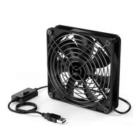Ventilateur USB à contrôle de température numérique avec 3 réglages de vitesse, parfait pour le refroidissement électronique, compact et facile à placer (120 mm)
