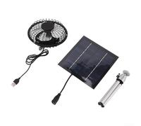 Ventilateur USB à panneau solaire portable 10 W avec support télescopique pour camping, voyage, utilisation en extérieur et alimentation domestique avec moteur silencieux sans balais