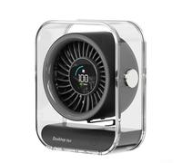 Ventilateur USB de bureau avec 100 réglages de vitesse, affichage LED pour l'alimentation et le vent, fonctionnement silencieux, flux d'air réglable à 30 degrés, conception avancée de la turbine (noir