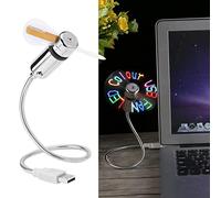Ventilateur USB LED, affichage de message programmable à LED flexible Mini ventilateur USB RVB pour ordinateur portable PC, ventilateur personnel silencieux pour ordinateur portable alimenté par USB p