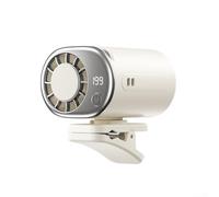 Ventilateur USB léger avec 199 vitesses réglables, compatible avec clip tour de cou et support de taille pour une utilisation toute la journée (version améliorée, blanc)