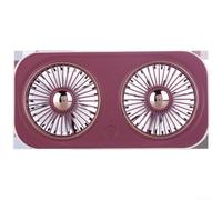 Ventilateur USB portable à double lame, silencieux, pliable, rechargeable avec 3 vitesses, ventilateur de bureau 2000 mAh pour bureau, voyage, maison (rouge)