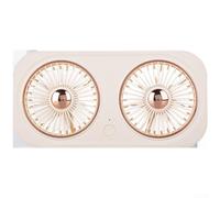 Ventilateur USB portable à double lame, silencieux, pliable, rechargeable avec 3 vitesses, ventilateur de bureau 2000 mAh pour bureau, voyage, maison (blanc)