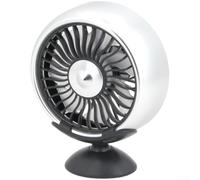 Ventilateur USB portable pour voiture avec 3 vitesses et LED colorées - Clip sur grille d'aération - Petit ventilateur électrique pour tableau de bord - Argenté (D)