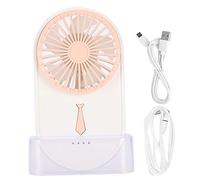 ventilateur USB portable rechargeable, refroidisseur d'air réglable à 4 niveaux avec vent doux et silencieux et éclairage dégradé coloré pour dortoir, bureau