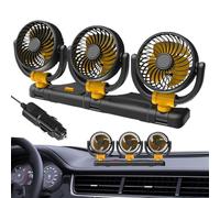 Ventilateur USB pour tableau de bord, ventilateur rotatif 12 V 24 V avec trois têtes - Refroidisseur indispensable pour les voyages sur la route, deux modes de refroidissement grand angle pour temps