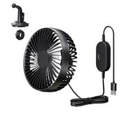 Ventilateur USB pour voiture - Ventilateur d'air à 3 vitesses pour climatisation, ventilateur silencieux et puissant, circulation d'air réglable pour camion RV, camping maison et véhicules
