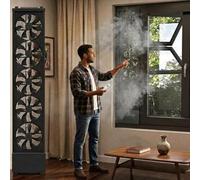 Ventilateur Vertical Pour Fenêtres Coulissantes, Extracteur Dair À Une Rangée Avec Télécommande Et Flux Dair Réversible, Ventilateur Mince À Vitesse Variable Pour Chambre À Coucher, Installation