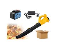 Ventilateur, Vitesse 320 CFM Industriel Ventilateur sans fil, Rasoir à feuilles de neige Outils de séparation de jardin, Étang d'entretien pour batterie 21 V à faible bruit (Deux batteries)