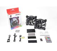 Ventilateurs 140mm RGB LED pour Boîtier PC, ultra silencieux Haut de gamme ENERMAX T.B. RGB 14cm - Pack de 2 pièces, Pale Détachable, anti-poussière