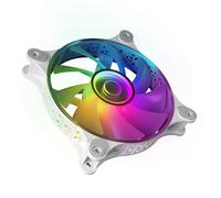 Mars Gaming MF-3DKIT Blanc, Kit 3 Ventilateurs ARGB 360° 12cm, Miroir Infinity 3D, Système Anti-Vibration, Contrôleur ARGB, Télécommande RF, Compatibilité Totale.