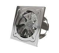 Ventilateurs d'aération muraux en acier inoxydable avec couvercle en maille et clapet anti-retour Ventilateur d'échappement de cuisine 7 pales Argenté