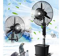 Ventilateurs de Brume extérieure 30 Pouces de piédestal avec Oscillation à 90 °, réservoir de 11 Gal, idéal pour Les patios, Les serres et Le Refroidissement Industriel - Black, Fan de Spray d'été