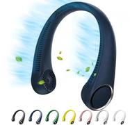Ventilateurs de cou portables de refroidissement personnel - 5000 mAh rechargeable par USB, rotation libre à 360° et faible bruit, conception à piles avec 3 vitesses, durée de 48 heures, petit