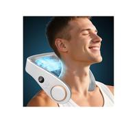 Ventilateurs de cou rechargeables à air froid, ventilateur de cou portable alimenté par batterie, plaque de refroidissement en métal personnel, sans feuilles, refroidisseur rond à suspendre pour les