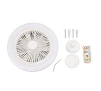 Ventilateurs de Plafond avec Télécommande, 36W Ventilateur de Plafond 9,8 Pouces Petite Lampe de Ventilateur LED Silencieuse E27 pour Chambre 86-265V Blanc