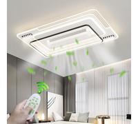 Ventilateurs de Plafond encastrés à Profil Bas de 110 cm avec télécommande, Grand Ventilateur sans Lame à synchronisation réversible pour Chambre à Coucher intérieure, Salon, Cuisine