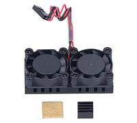 Ventilateurs de refroidissement pour Raspberry Pi - Boîtier ABS avec dissipateur de chaleur - Module de refroidissement pour 3B 3B + 4 4B - Haute vitesse et faible bruit