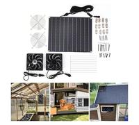 Ventilateurs d'extraction à panneau solaire 15 W 12 V, étanches IP65, régulateurs de température, kit de ventilation d'accès solaire for animalerie