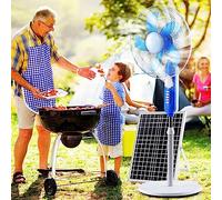 Ventilateurs solaires sur Pied Ventilateur oscillant sur Pied à Haute Vitesse, Ventilateur sur Pied Industriel Robuste à 3 Vitesses, Ventilateur de Sol à énergie Solaire en métal pour Commerce et