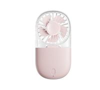 Ventilateurs USB Portables au Design Transparent avec Réglage Du Vent à Cinq Vitesses, Cordon et Support de Bureau Rose