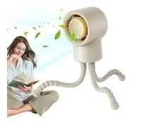 Ventilation de refroidissement de poussette pour bébé, mini ventilateur de ventilateur rechargeable du support de poulpe avec 3 vitesses de vent USB Chargez un ventilateur de poussette clip-on (Beige)