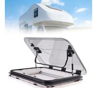 Ventilation de toit pour camping-car, Hublot de Toit Universel LED, grande caravane, fenêtre de toit, Cadre en alliage d'aluminium, pour caravane(800*500mm)