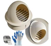 Ventilation Grille, Grille D'aération En Acier Inoxydable, Ronde Grille Ventilation Hotte, Grilles De Ventilation Sphériques, Beige, Noir, Métallique(Beige,100mm)