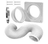Ventilation Sèche Linge - 150x10x10cm Kit Vent Intérieur | Kit Tuyau Ventilation Sèche Linge - Connecteur Mur Évacuation | PP PVC Joint Serrage | Buanderie Salle Bain