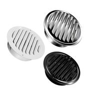 Ventilations Grille, Grille D'aération en Acier Inoxydable, Grilles Ventilation Cheminée, Ronde Grille Ventilations Hotte, Grilles de Ventilation Sphériques Bouche D'aération(Noir,5.9in(150mm))