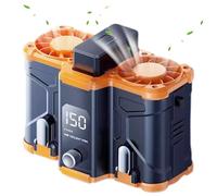 Ventile à Vie Rechargeable - Climatiseur De Refroidissement À Double Sortie D'air | Ventilateur De Vie En Plein Air | Affichage Numérique LED Climatiseur De Refroidissement À Double Air | IPX4 I