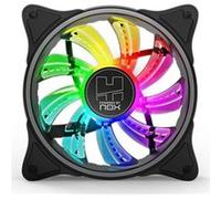 NOX Hummer A-FAN Ventilateur PC 120 mm, ARGB Rainbow LED, Ultra Silencieux avec Coussinets en Caoutchouc Anti-vibration, Grand Débit d'Air, 3 Broches, Couleur Noir
