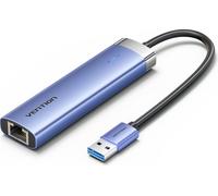 Vention 5-en-1 USB 3.0 à RJ45/3xUSB 3.0/USB-C Bleu Alliage d'Aluminium Type