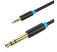 VENTION 6,35 mm bis 3,5 mm Stereo-Buchsenkabel, 6,35 mm 1/4 Zoll bis 3,5 mm 1/8 Zoll Audio-Stereo-Kabel Stecker an Stecker für iPod, Laptop, Heimkino-Geräte und Mischverstärker(3 m)
