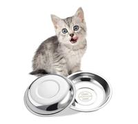 VENTION 7, 8, 9, 10 inch, 2-Pack Pet Dish, Cat Food Bowls to Relieve Whip Fatigue, Stainless Steel Cat Food Dish, Dog Food Dish, 5.5''(14cm)