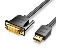 Vention ABFBI Câble HDMI Type A vers DVI-D 3m, Contacts Or, Résolution 1920x1200, Blindage, Cuivre sans oxygène, Diamètre 7.3mm