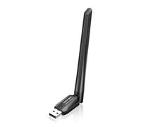 VENTION AC600 Dongle USB WiFi à gain élevé, adaptateur Bluetooth 5.0, adaptateur USB double bande avec antenne 6 dBi pour PC/bureau/ordinateur portable, prend en charge Windows 11/10/8.1/7/XP pour