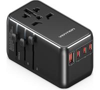 Vention Adaptateur de voyage universel 4 ports USB (C+C+C+A) GaN (100W/100W/20W/18W) Noir