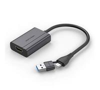 VENTION Adaptateur USB-C + USB-A vers HDMI 0,15 m gris en alliage d'aluminium