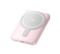 Vention Batterie externe magnétique sans fil 5000 mAh, charge rapide de 20 W, avec USB-C et charge sans fil, indicateur LED blanc, compact pour iPhone/Samsung/AirPods (rose)