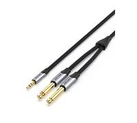 Vention Câble Audio Diviseur Y 3,5 mm vers 2 x 6,35 mm Mono, Fiche Mâle à Fiche Mâle Splitter Stereo pour Mixeur, Guitare, Enregistreur, Ampli, PC Portable, Haute Fidélité-3m