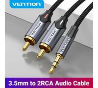 Vention-Câble audio RCA 3.5mm vers 2RCA, répartiteur jack, amplificateur de smartphone, home cinéma, 3.5 AUX RCA, adaptateur de boîtier TV 3.5 to 2RCA PVC