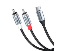 Vention Câble audio USB-C vers RCA,câble adaptateur RCA Y-Splitter-Convertit l'USB-C en audio stéréo pour ordinateur portable/téléphone/tablette,haut-parleurs,amplificateur,home cinéma,TV (2M/6.6ft)
