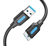 Vention Câble de disque dur USB 3.0 A vers micro USB B compatible avec disque dur externe, Seagate Expansion, Toshiba Canvio, Western Digital (WD), Western Digital My Passport 1,5 m